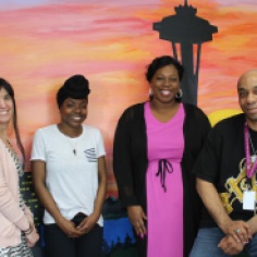 Pictured: ROYAL Program staff at a recent training. From left are Ericka Turley, project manager. Myeah Gibson, youth development lead, Jonisha Hall, case strategist and John Hairston, case strategist. Not pictured is Gregory Ban, case strategist.