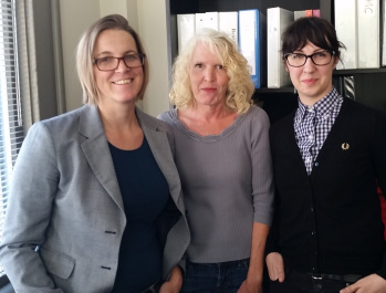 Pictured from left: Amy Parker, Bettye Witherspoon, and Molly Gilbert — the team that worked to clear Ezequiel Apolo-Albino’s name